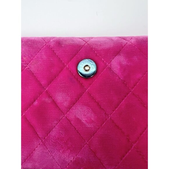 Chanel Velvet Quilted Timeless Fuchsia Wallet on a Chain Clutch Bag - Picture 6 of 16